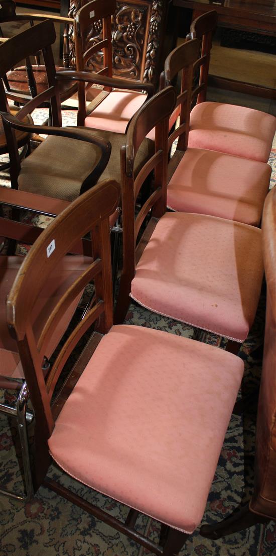 6 inlaid mahogany dining chairs